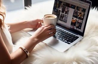 woman using laptop