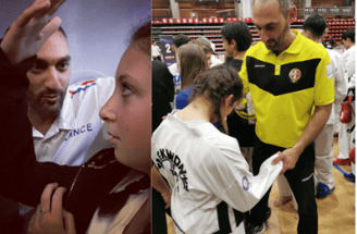 hypnotherapeute en train d'hypnotiser une sportive en competition