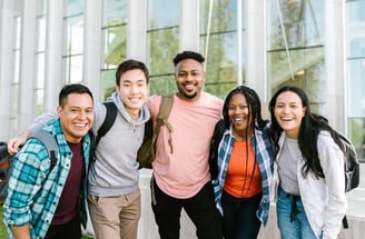 a group of people standing
