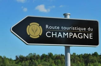 Champagne wine road sign