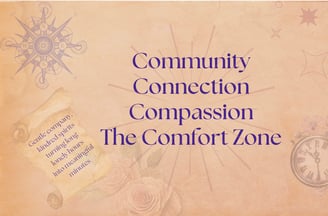 Poster with clock, compass and poetry