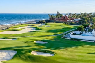 View of a seaside golf course in Marbella