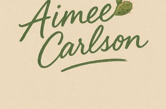 Earthy logo for Aimee Carlson's original landscape art in oils and acrylics