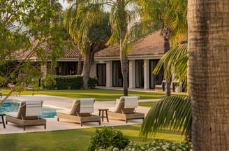 Landscaped gardens at Villa El Olivo in Marbella