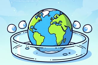 Stylized image of Earth in a petri dish, observed by subtle alien eyes, representing the Earth as an alien experiment
