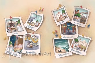 Illustrations from Semi Sam is a Trucker Man by New Orleans artist & illustrator Melissa Vandiver.
