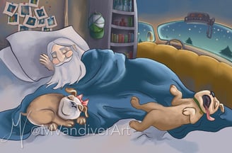 Illustrations from Semi Sam is a Trucker Man by New Orleans artist & illustrator Melissa Vandiver.