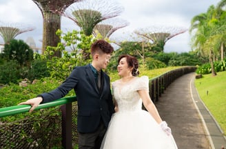Singapore white wedding dress photoshoot gardens by the bay photography solemnization ROM