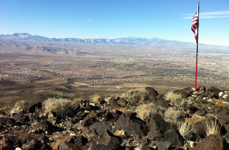 View of the Las Vegas Valley from atop Black Mountain in Nevada