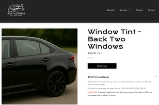 Screenshot image of a page from 303cutoms.com
