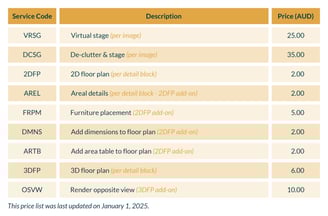 Price List-AUD