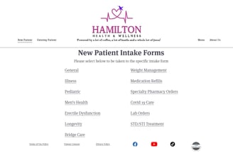 Hamilton Health's Old new patient intake forms page