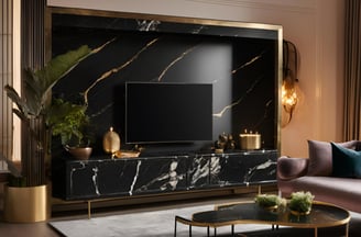 Black Marble TV Unit