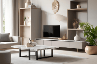 Marble Sunmica TV Unit