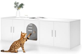hidden litter box caninet for 2 cats concealed enclosure