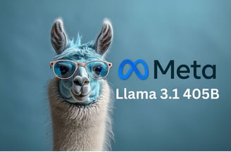 a llama with glasses and a llama in front of a blue background