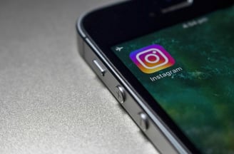  Instagram app icon on smartphone for marketing