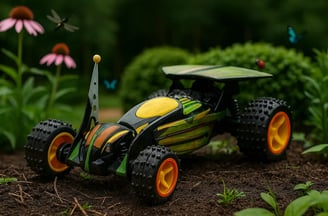 carro a control remoto insector en el jardín 