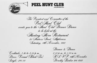 Peter Pickering's invitation to the Peel Hunt Club Ball