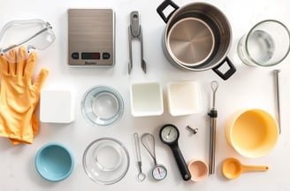 various soapmaking equipment 