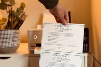 Showing my certificates of authenticity