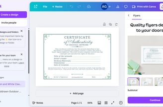 Using Canva to design my certificates