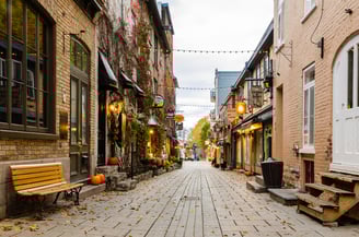 Little street of Rue du Petit-Champlain in Old Quebec city