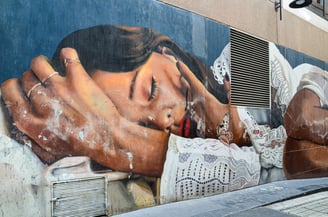 Mural by Lisa King in the CBD of Melbourne