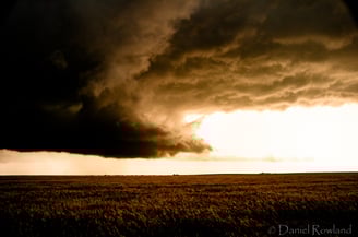 wheat field in Oklahoma during tornado warning