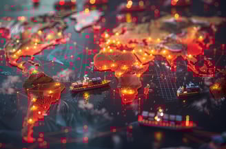Ai Generated Image showcasing Global Supply Chain Network. Verkora. 