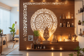 Innovative Lighting Mandir Design