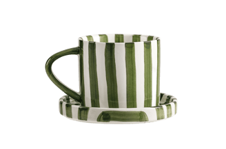  Ceramic Coffee Mugs Porcelain Coffee Cup With Saucer Hand-Painted