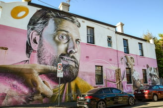 Mural by Smug in Fitzroy, Melbourne