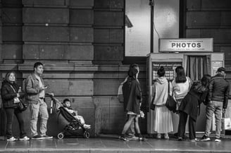 The iconic photobooth of Flinders Street Station in Melbourne