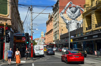 Street art by Phlegm in Prahran, Melbourne