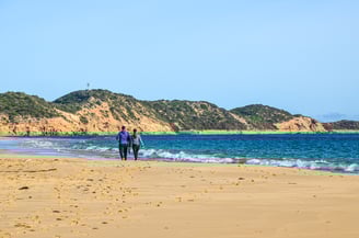 Walking on the beach at Point Nepean National Park