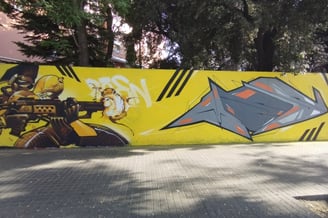 Mes Ink, graffiti, piezas, Bcn, Street Art, letras, colores, spray