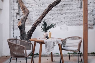 Outdoor terrace with seating, offering a serene atmosphere in Barcelona apartment