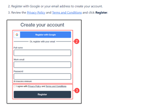 Image of user guide writing sample from Glen Cadorette: Create Your Account page.