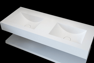 ΝΙΠΤΗΡΑΣ ΜΠΑΝΙΟΥ MEZZALUNA 2 ΓΟΥΡΝΕΣ ΜΕ ΡΑΦΙ ΤΟΙΧΟΥ SOLID SURFACES