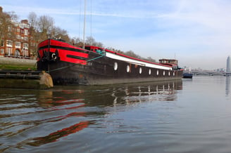 Dutch Barge with portholes in London