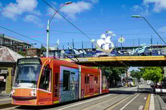 Sculpture of the Lady of St Kilda in Balaclava, the vessel that gave its name to the suburb, Melbourne