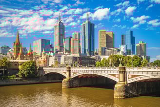 Melbourne city skyline in Victoria, Australia