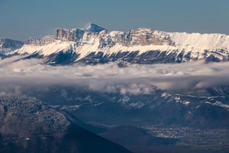 Vallée de la Gresse une belle journée d'hiver, depuis Chamrousse