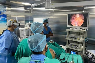 Dr Mohit Bhandari and his team using Apple Vision Pro during the surgery