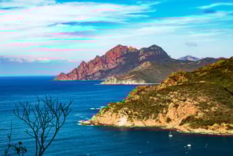 Corsica coast coves calanques wild dramatic