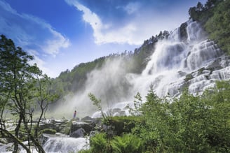 Waterfall Tvindefossen Voss Norway