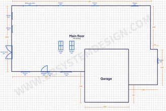 Example floor plan and information needed for Manual JS Blockload load calcultions