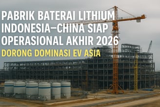 Pabrik Baterai Lithium Indonesia–China Siap Operasional Akhir 2026, Dorong Dominasi EV Asia | NuntiaNews