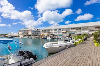 Marigot, Saint Martin waterfront marina with yachts